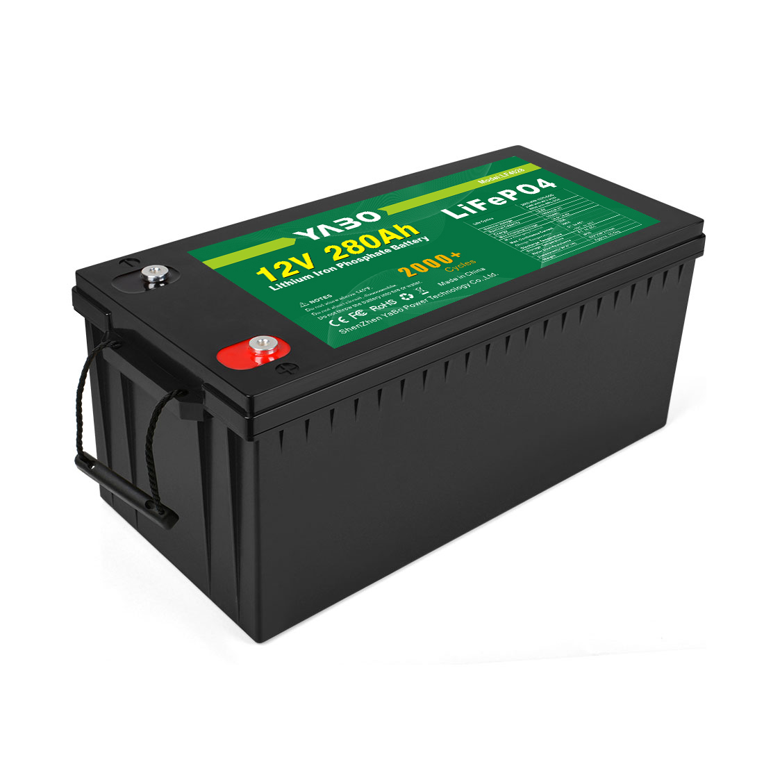 YABO 12V 280Ah LiFePO4 batterij met compact ontwerp voor huisopslag